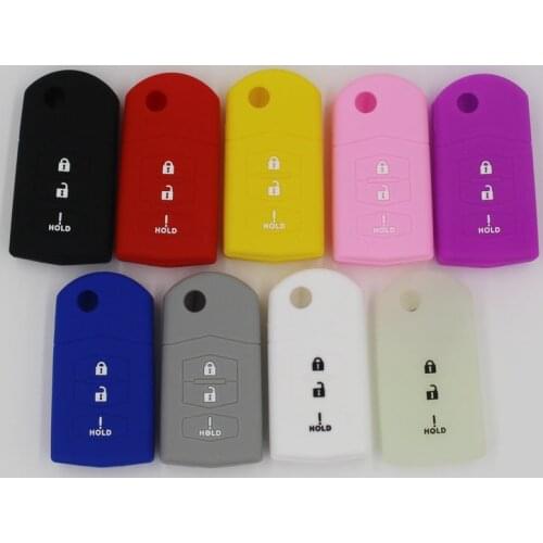 Silicone car key cover case for MAZDA 3 5 6 CX-5 CX-7 CX-9 Housing Miata MX-5 MPS SP23 3 button floding key