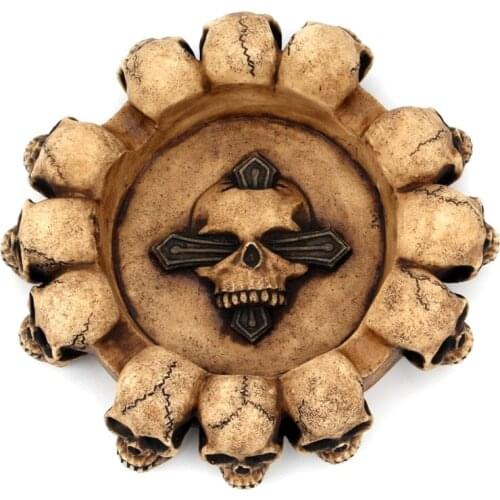 T21D Creative Skull Ashtray Cigarette Tray Container Resin Smoking Accessories Decor