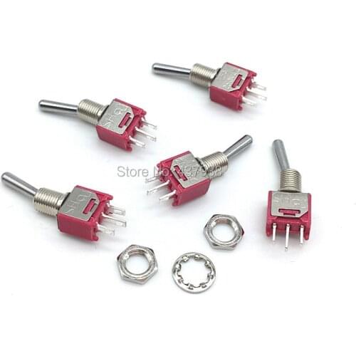 High Quality 5Pcs SH TS-4 3Pin ON-ON Maintained 2Position SPDT 5mm Panel Mount Micro Little Toggle Switch
