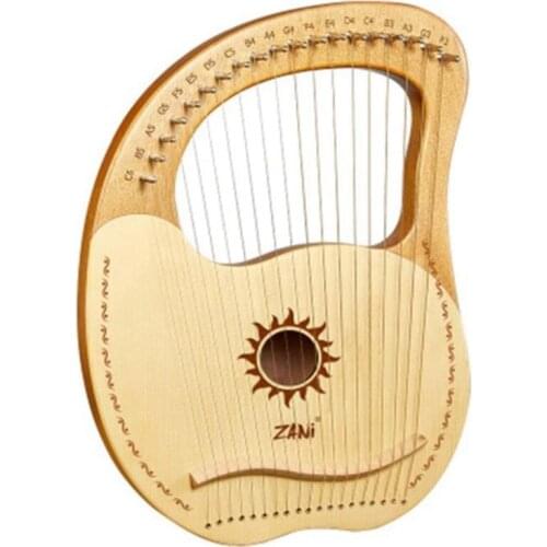 ZANi Lyre Harp,Greek Violin,19 String Mahogany Lyre Instrument,with Tuning Wrench,Unique Patterns,for Music Lovers Beginners,Etc