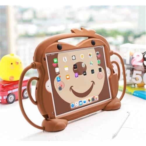 Cute Animal Silicone Car Anti-fall Tablet Computer Protective Cover for iPad2018/2019/2020 for iPad Air1/2/3 Pro Mini1/2/3/4/5