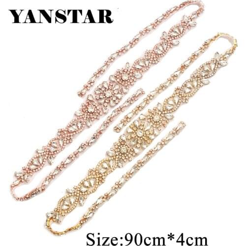 YANSTAR 10PCS Wholesale Hand Rhinestones Appliques Sewing On For Wedding Dresses Belt Rhinestones Appliques Accessory YS907