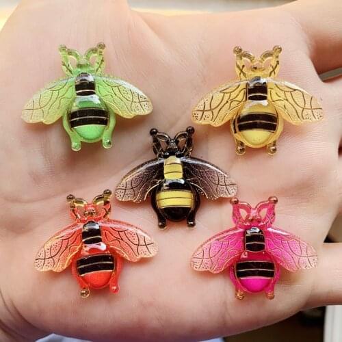 Women Necklace Best Sellers New Alloy Acrylic Rhinestone Bee Earrings Pendant Long Necklace Fashion Jewelry 26*32mm 10pcs E25