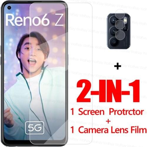 2IN1 Screen Protector For OPPO Reno6 Z 5G Glass For OPPO Reno6 Z 5G Tempered Glass Ultra-Thin Protective Film For OPPO Reno6 Z