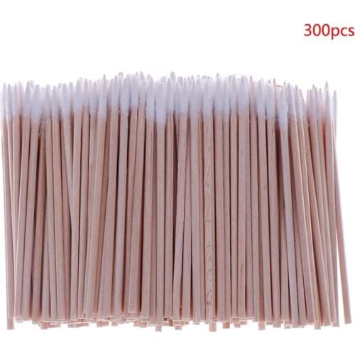 300PCS Wood Handle Cotton Swabs MINI Pointed Tip Head Cotton Swab Eyebrow Tattoo Makeup Color Nail Seam Dedicated Dirty Picking