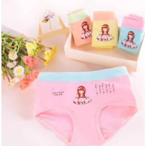4 Pcs/lot Children Panties Kids Baby Girls Underwear Girls Cotton Print Triangle Briefs Sweet Comfortable Underwear