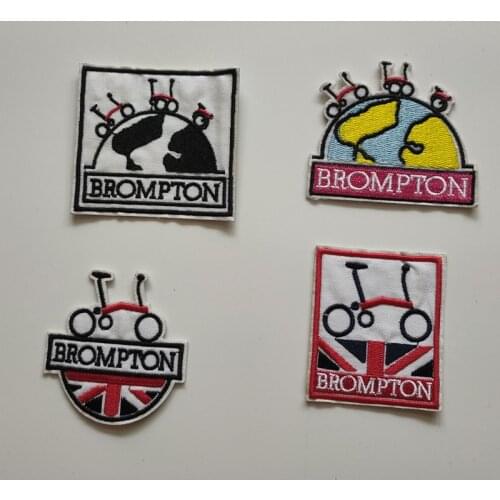 4pcs Bicycle bag clothes standard cloth hand-sewn brompton fans team standard sticker