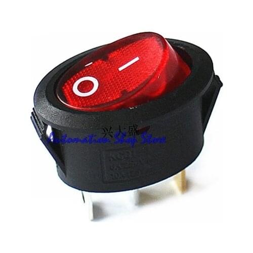 5 x Red Illuminated Light On/Off SPST Oval Rocker Switch 6A/250V 10A/125V AC