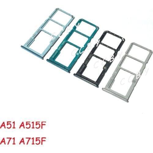 50pcs For Samsung Galaxy A51 A515 A515F A71 A715 A715F A5 A7 2020 Sim Card Reader Holder Dual Sim Card Tray Holder Slot Adapter
