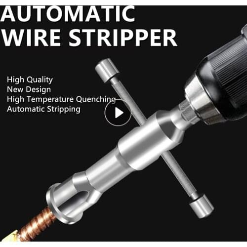 Electrician General Automatic Wire Stripper Twisted Wire Tool Quick Stripper Line Cable Peeling Twisting Connector Wire Stripper