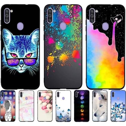 B 6.4" For Samsung Galaxy A11 Case Silicone TPU Soft Back Cover Phone Case For Samsung Galaxy M11 M115F M 11 Cases Coque Bumper