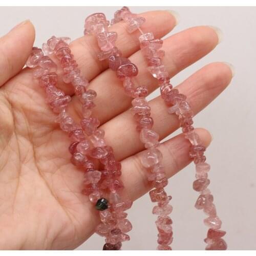 Natural Stone Bead irregularly Shaped Strawberry crystal Gravel Loose Beads For Jewelry Making DIY Bracelet Necklace Accessories
