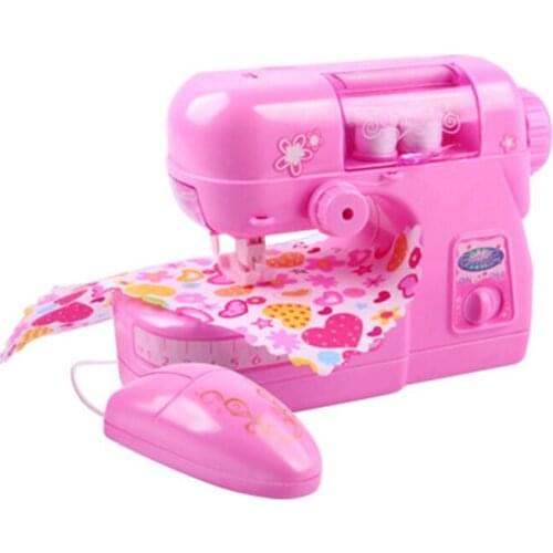 Mini Electric Sewing Machine Pretend Play Toy for Kids Children Girls Birthday Christmas Creative Gift Educational Toy