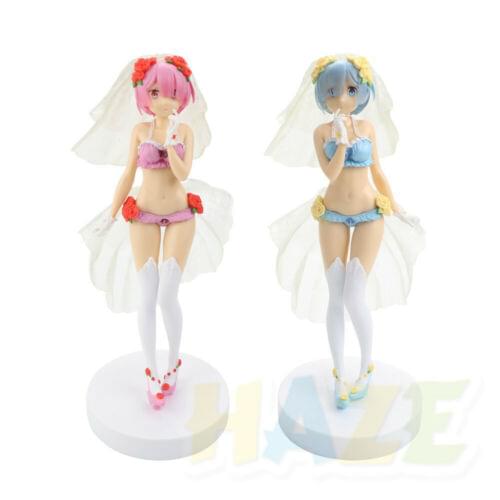 Anime Re:Life in a different world from zero Rem Ram Wedding Dress Figure Model Toy No Box