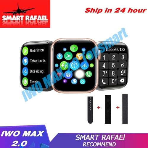 IWO MAX 2.0 Smartwatch Custom Photo Smart Watch Bluetooth Call GPS Tracker Heart Rate Sport Band For Android IOS Phone PK IWO 12