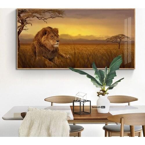 African Lion Poster Painting Animal Landscape Prints Picture Modern Lion Animal Wall Art Pictures For Living Room Cuadros Decor