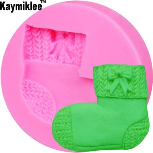 Kaymiklee M196 Hot FDA Christmas Stockings Baking DIY Silicone Craft Fondant Gumpaste Mold Candy MOLD Cooking Tools