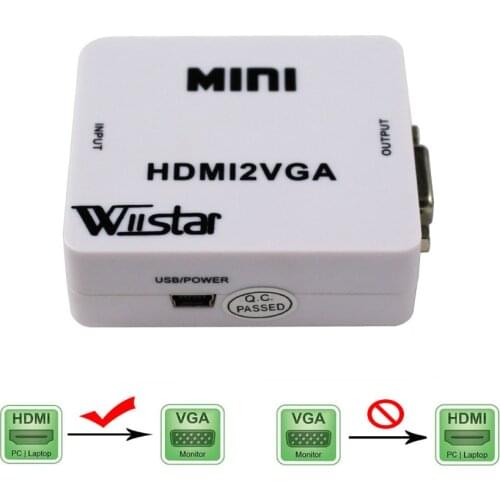 Mini HDMI to VGA Converter With Audio HDMI2VGA 1080P Adapter Connector For PC Laptop to HDTV Projector with HDMI2VGA Converter