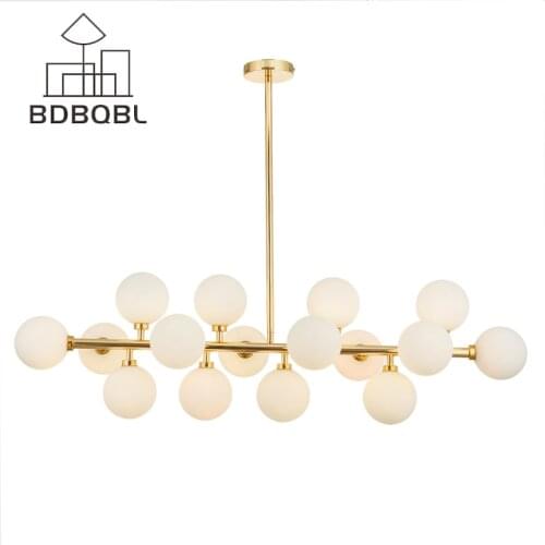 BDBQBL Moden Art Deco Pendant Light Magic Bean LED Bulbs Lamp Dining Room Shop Led Striplight Glass Pendant Lamp Fixtures GU4