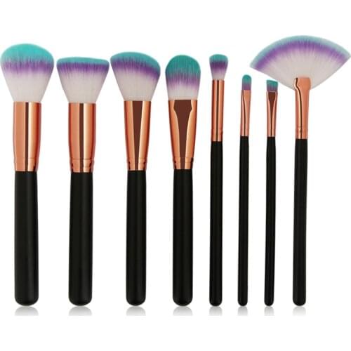 Pro 6/8/10pcs Makeup Brushes Set Angled Round Foundation Powder Eye Shadow Blush Blending Fan Lip Multipurpose Cosmetic Make Up