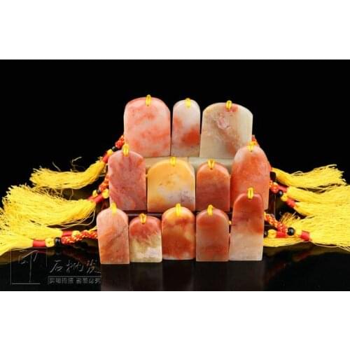 Natural Vietnam Laos seal original leisure Zhang Shi Jinshi carving Shoushan stone practice flat chop 10pc