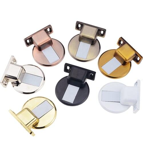 Stainless Steel Invisible Magnetic Doorstop Non - Perforated Zinc Alloy Anti - Collision Door Block Magnetic Door Suction