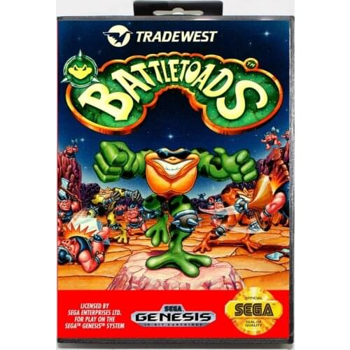New 16 bit MD game card - battletoads with Retail box For Sega genesis system