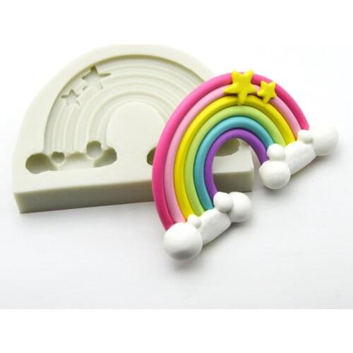 Cloud Star Rainbow Series Fondant Cake Silicone Mold Cake Decorating Tools DIY Cake Baking Tools Birthday Wedding Decoration