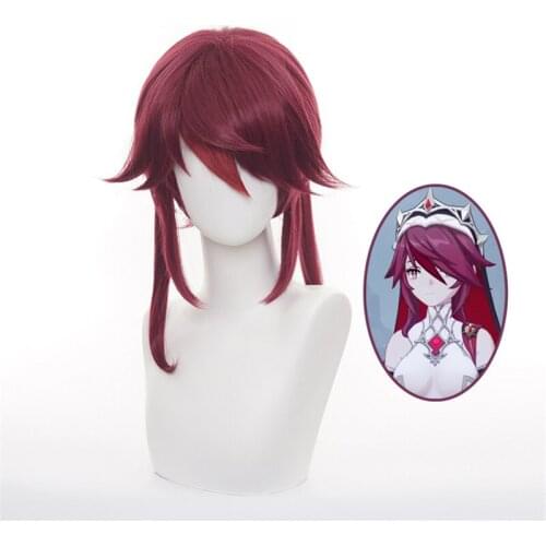 Genshin Impact Rosaria Cosplay Wig High Temperature Silk Rose Net Ladies Wig Purple Gradient Any Face Anime Game Role Playing