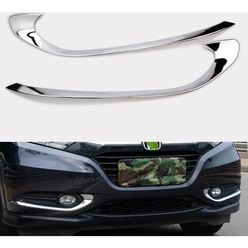 Fit For Honda HR-V HRV Chrome Front Fog Light Cover Trim Bumper Molding Accent
