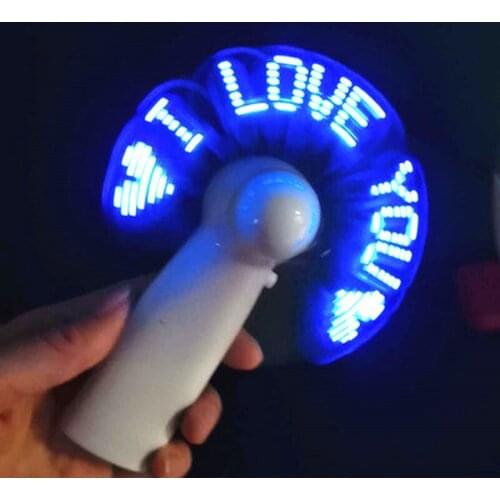 Halloween Christmas Decoration LED 3D Creative Hand-held Flashing Word Electronic Projection Fan Rotating Lighting Child Gifts