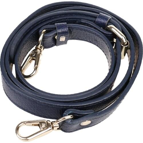 Blue Leather Long Bag Strap Crossbody DIY Replacement Handle Belt