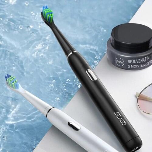 Sonic Electric Toothbrush 551 Adult Timer Teeth Whitening Brush 4Mode USB Rechargeable Tooth Brushes 7PCS Replacement Heads Set