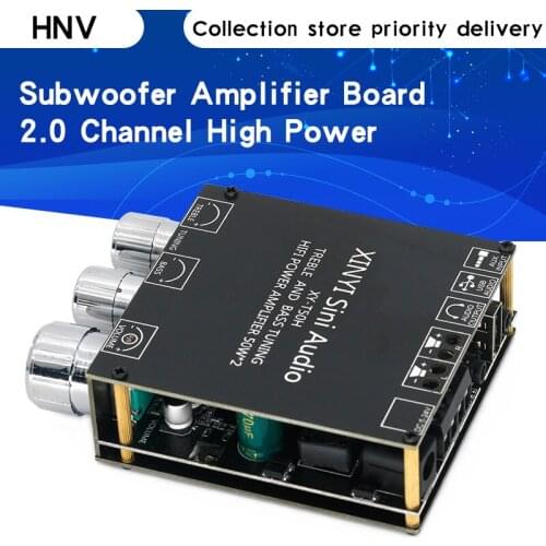 XY-T50H TPA3116D2 2*50W Bluetooth 5.0 Subwoofer Amplifier Board 2.0 Channel High Power Audio Stereo AUX USB Bass AMP