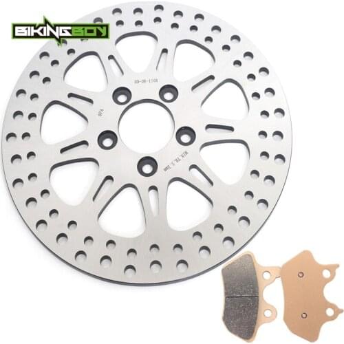 BIKINGBOY Rear Brake Disc Disk Rotor + Pads Sportster XLH XLC XLR XLS Heritage FLSTF Fat Boy Electra Glide 00 01 02 03 04 05 05