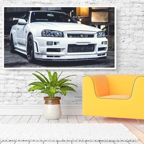 Wall Art Canvas Painting HD Print Artwork classic Sports car 1 Pieces Nissan Skyline GTR Car Pictures Bedside Home Decor Posters