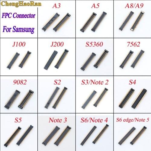 1piece LCD Display Screen FPC Connector For Samsung 7562 9082 S5360 A3 A5 A8 A9 J100 J200 Note 2 3 4 5 S3 S4 S5 S6 edge