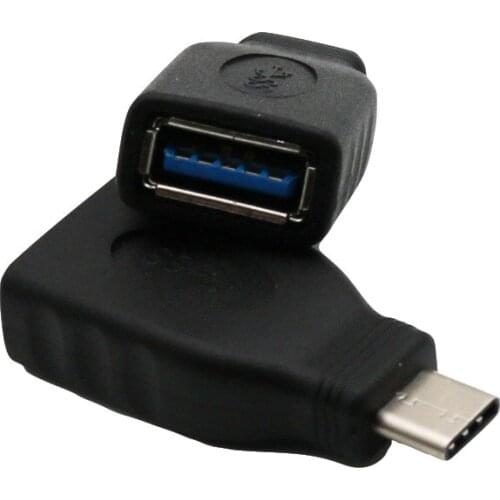 10pcs USB 3.0 A Female Jack to USB 3.1 Type C Male Plug Sync Data Power Supply Adapter Converter Straight Black