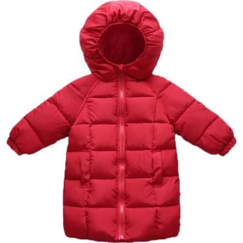 2020 New winter fashion Kids girls Down jacket children Hooded plus thick velvet jacket Boy long warm coat for cold winter 2-10Y