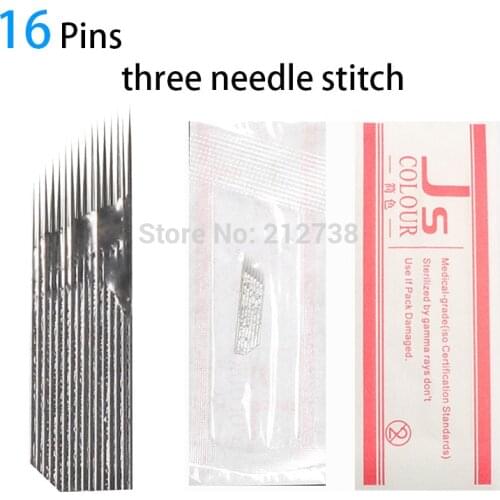 3 Row 16 Needle Permanent Makeup Eyebrow Tatoo Blade Microblading Needles For 3D Embroidery Manual Tattoo Pen Machine-B5