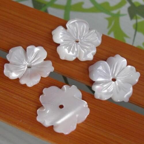 4Pcs mother pearl shellfish decorate Inlay material ,14mm trochid shell flower