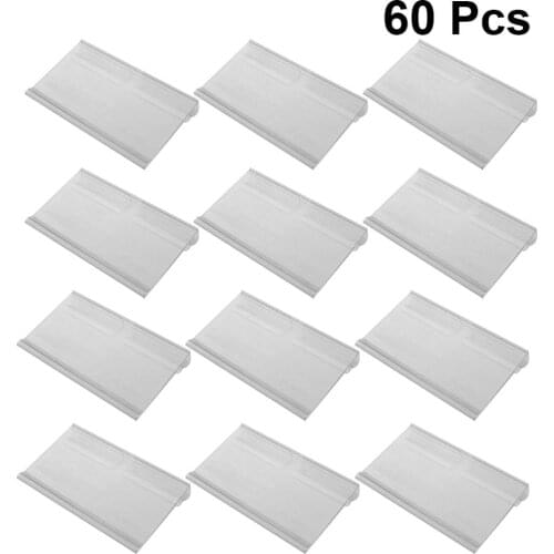 60 Pcs Sign Label Holder Hanging Hook Shelf Retail Price Tag Label Merchandise Sign Display Holder Stand