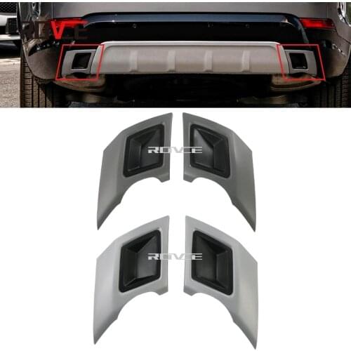 ROVCE Car ABS Chrome Rear Bumper Decoration Exhaust Pipe Tail Throat Trim For Land Rover DISCOVERY 5 L462