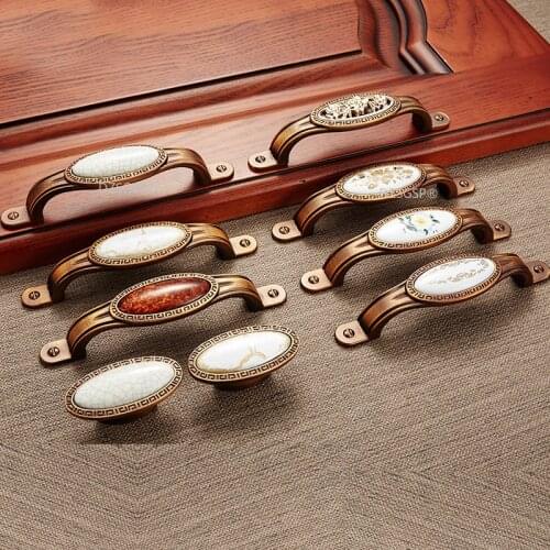 Zinc Aolly Antique Copper Gem Cabinet Handles Wardrobe Kitchen Cupboard Pulls Drawer Knobs Furniture Handle Door Hardware