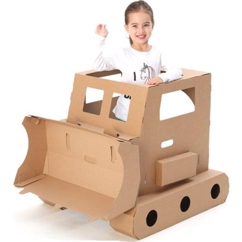 Kids tent DIY Graffiti Paper bulldozer tent Free Coloring Drawing Paper castle Children Indoor Outdoor game tent Room House gift