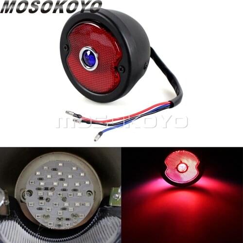 For Harley Chopper Cafe Racer Custom Motorcycle LED Taillight Brake Stop License Plate Light Lamps For 1933-1936 Pick-ups Wagons