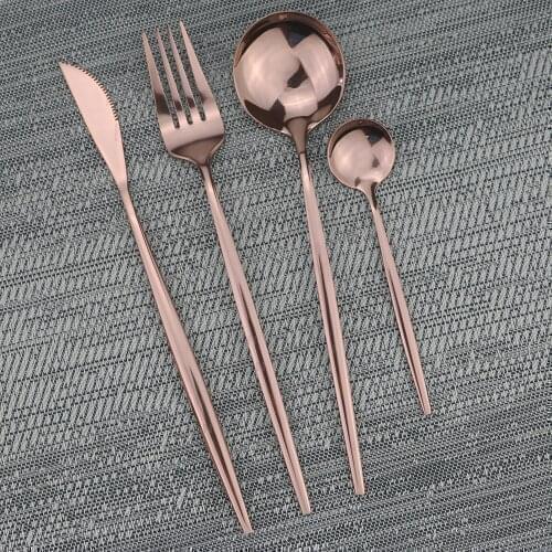 Rose Knife Fork Spoon Flatware Western Dinnerware Mirror Cutlery 304 Stainless SteelTableware Silverware Hotel Home Wedding Use