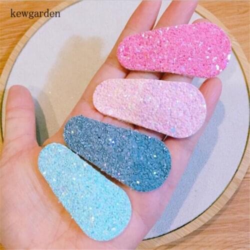 Kewgarden Color Sequin Hair Accessories Handmade Hairpins Material Hairgrips DIY Craft Supplies Tool Barrette 6CM 15Pcs