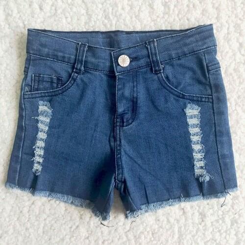 Girls Summer Fashion Denim Shorts High Quality Boutique Jeans With Buttons Kids Elastic Band Pants