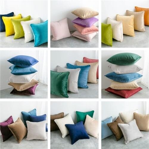 Fashion Throw Pillow Case Soft Velvet Cushion Cover For Living Room Sofa 45*45 Chair Bed Home Decor Housse De Coussin